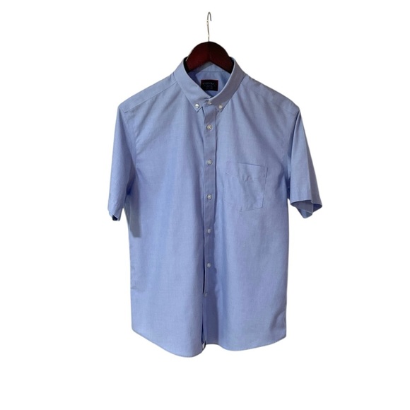 Untuckit Men Shirt Pio Cesare Button Down Short Sleeve Wrinkle Free Blue Size M - Picture 1 of 11